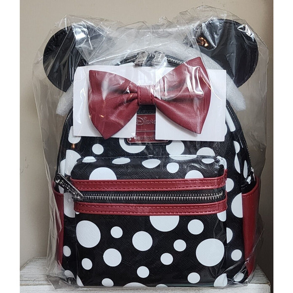 Loungefly Disney Minnie Mouse White & Black Polka Dot Faux Leather Mini … main image 7